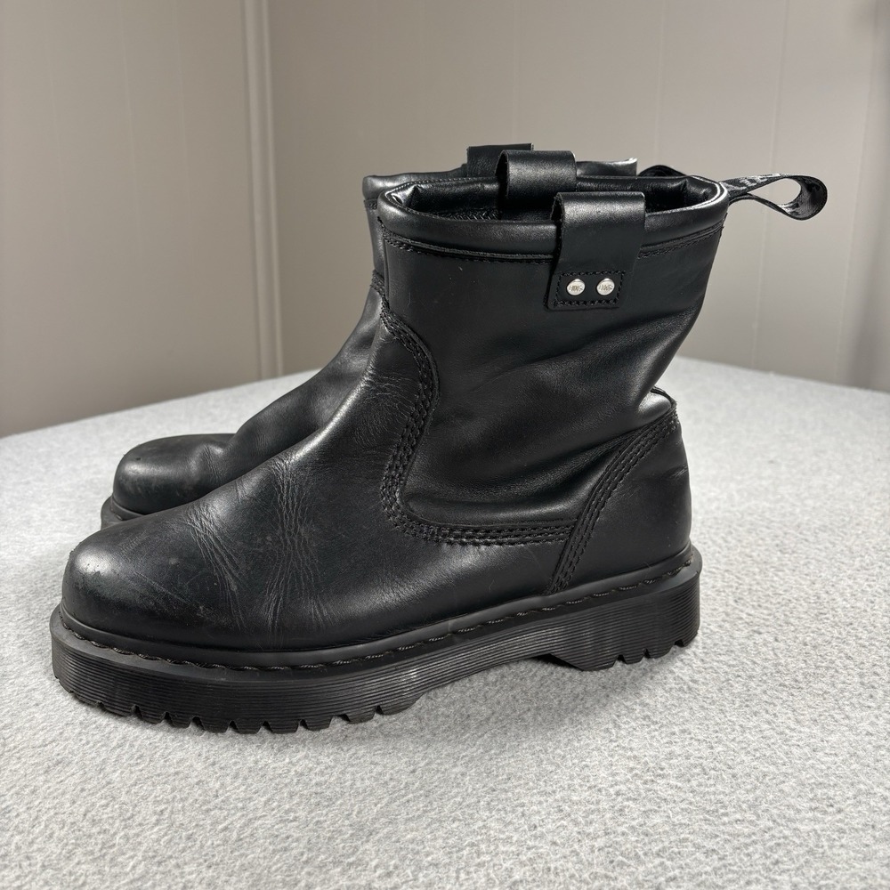 Dr. Martens Aniston Lo Biker Boots US Ladies Size 10 - Mens Size 9 Black Leather
